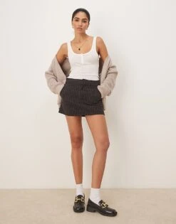 Dickies Service Mini Work Skirt With Stripes In Black For Women