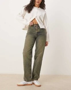 Dickies Thomasville Regular Fit Denim Jeans In Indigo With Yellow Fade For Women Dark Blue