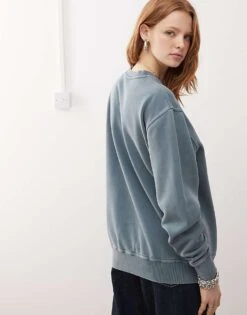 Dickies Plentywood Small Logo Sweatshirt In Washed Mid Blue For Unisex -Dickies Shop 207972756 4