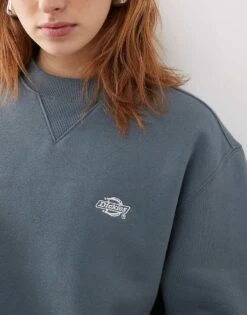Dickies Summerdale Heavyweight Small Logo Sweatshirt In Mid Blue For Unisex -Dickies Shop 207972881 4