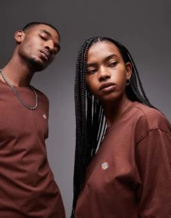 Dickies Mapleton Small Logo T-shirt In Cappuccino Brown For Unisex -Dickies Shop 207973234 3