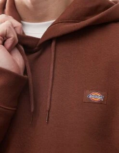 Dickies Oakport Small Logo Hoodie In Cappuccino Brown For Unisex -Dickies Shop 207973346 3
