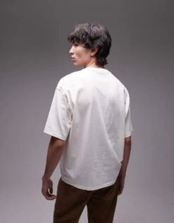 Dickies Lewistown Embroidered Central Logo T-shirt In Off White For Unisex -Dickies Shop 207973635 4