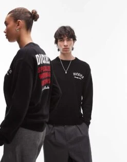 Dickies Uniform Logo Back Print Sweatshirt In Black For Unisex -Dickies Shop 207973669 1 black 1