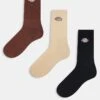 Dickies Valley Grove 3 Pack Crew Socks In Brown Multi For Unisex -Dickies Shop 208016809 1 brown