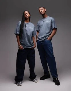 Dickies Oatfield Graphic Back Print T-shirt In Mid Blue For Unisex -Dickies Shop 208017062 3