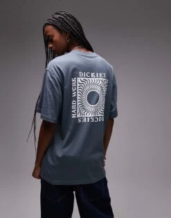 Dickies Oatfield Graphic Back Print T-shirt In Mid Blue For Unisex -Dickies Shop 208017062 4